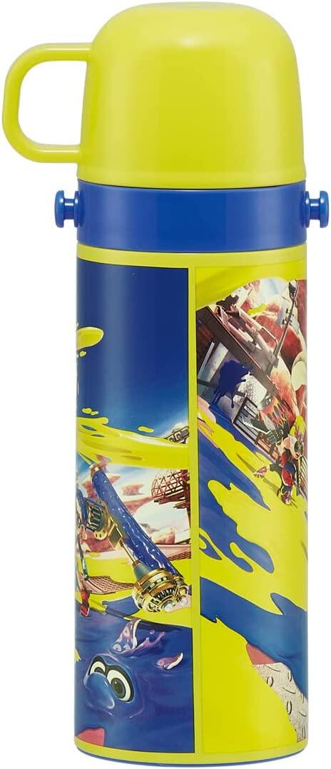 [JP] Skater Water Bottle 430ml Splatoon 3 Children's Straight Drinking Cup 2WAY with Cup Stainless Steel SKDC4-A[Direct Shipping from Japan 100%Authentic]