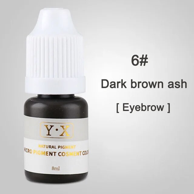 8ml Semi Permanent Makeup Pigment Eyebrow Inks Lips Eye Line Tattoo Color Microblading Pigment Body Art Beauty Tool Supplies