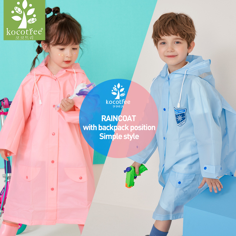 Kocotree Children's Raincoat With Schoolbag Space For Primary School Student