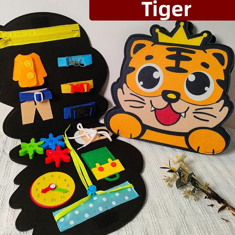 KiddoZone Montessori Educational Toys Baby Busy Board Kindergarten Baby Learn to Wear Clothes Practice Hand Eye Coordination Newborn Early Developmental Toy Gift for Boys and Girls