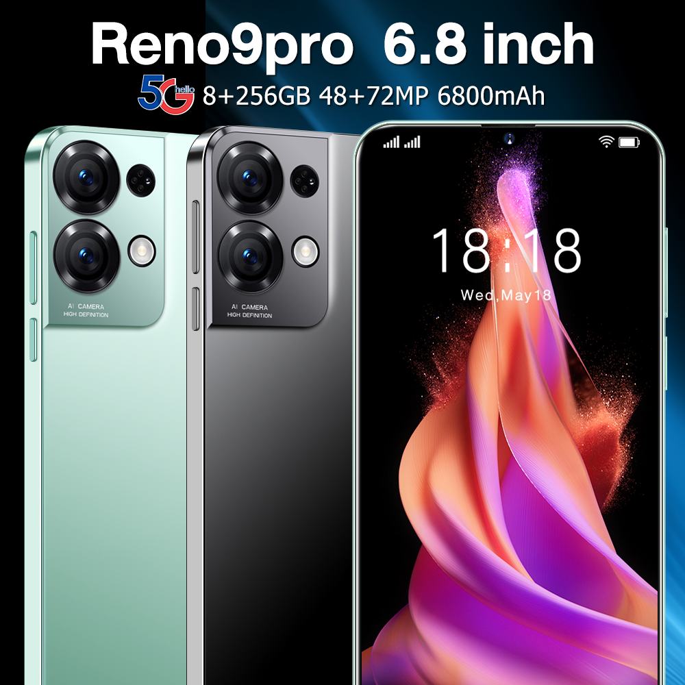 Reno9pro 4G/5G smartphone 6.8inch ultra clear screen 8+256GB memory Battery 6800mAh Lithium ion battery