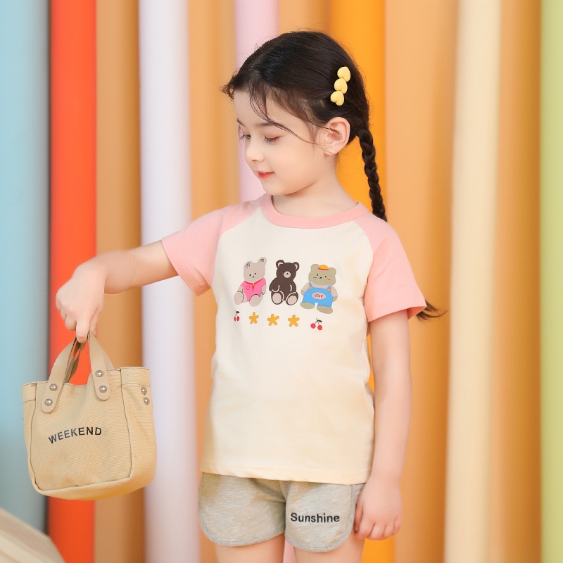 Children's Clothing Short-Sleeved t-Shirt 27home Korean Version 2023 Summer New Products Girls Baby Clothes-0421