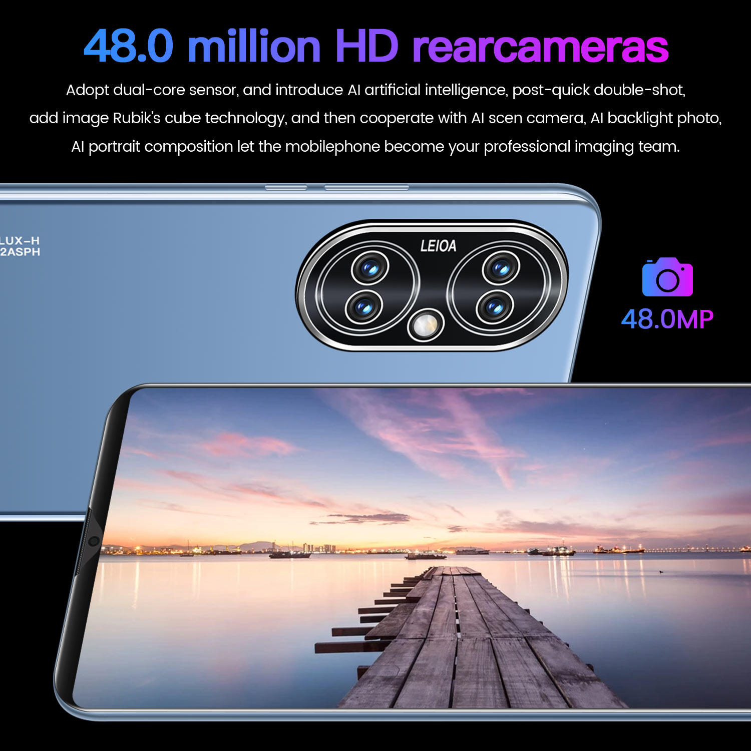 【goods in stock】NEW P50 pro Smart Phone 6.1Inch 8GB RAM+128GB ROM Dual Sim Dual Standby Face Recognition Smartphone Preferential price