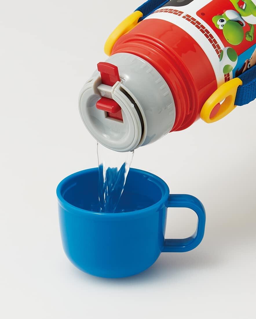 [JP] Skater Water Bottle 430ml Super Mario 23 Children's Straight Drinking Cup 2WAY with Cup Stainless Steel SKDC4-A[Direct Shipping from Japan 100%Authentic]