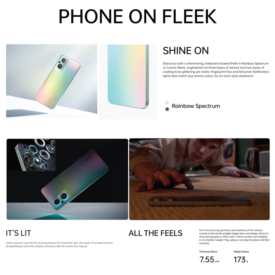 OPPO Reno7 Z 5G / NFC Capable /33W SuperVOOC/ 4500mAh Battery / 8GB + 128GB / 2 Years Local Warranty