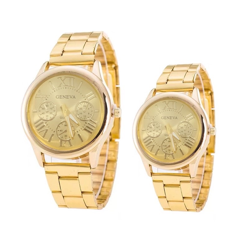 Geneva stainless fashion jewelry watch for men’s women’s gold silver rose gold