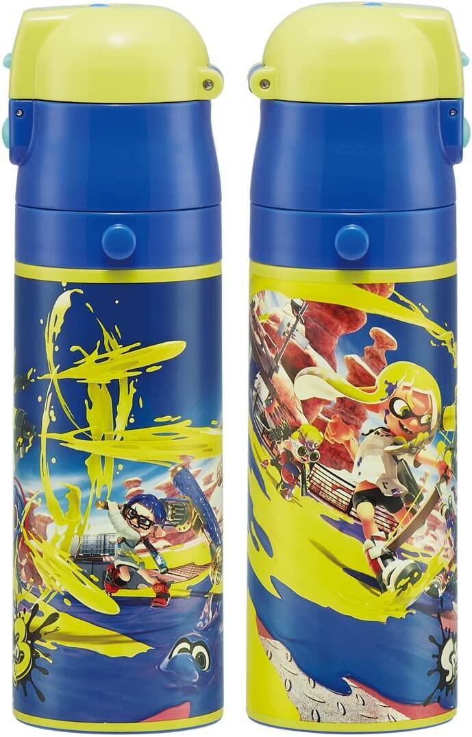 [JP] Skater Water Bottle 430ml Splatoon 3 Children's Straight Drinking Cup 2WAY with Cup Stainless Steel SKDC4-A[Direct Shipping from Japan 100%Authentic]