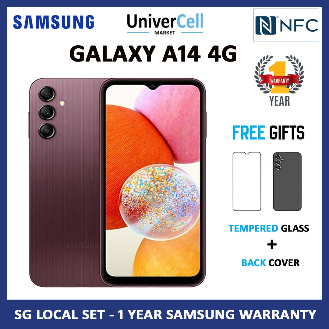 Samsung Galaxy A14 4G LTE | 4+128GB | 6+128gb | NFC | Local Set | Brand New Sealed Set | 1 Year Singapore Samsung Warranty | Free Temper Glass and Backcover or Dicount price !!