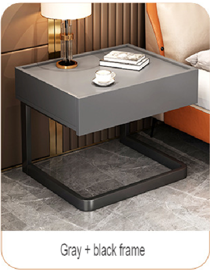 ✅SG READY STOCK✅ Scandinavian Bedside Table with Drawer Cabinet Bedroom Storage Zen Modern Design Black Grey walnut Color 1  Drawers Black White Grey  [Free Installation] [Free Delivery][