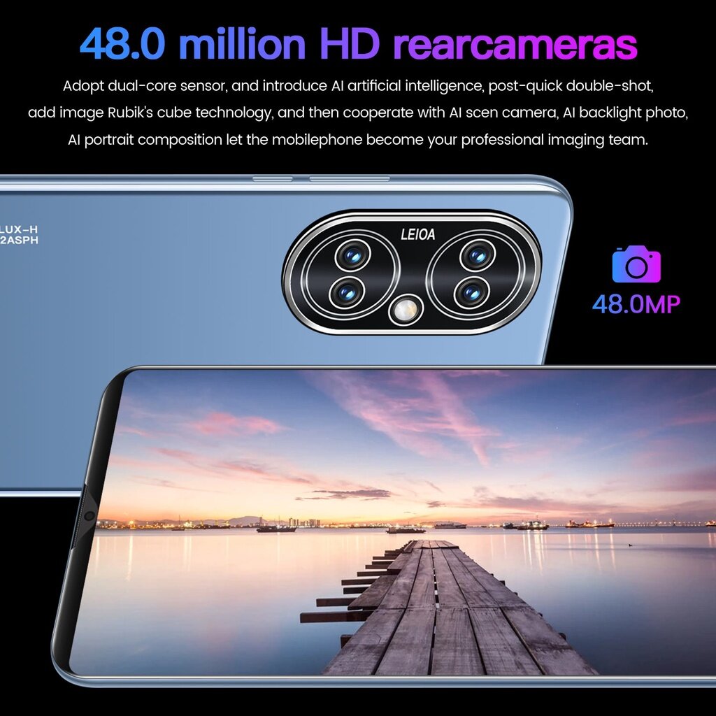 【goods in stock】NEW P50 pro Smart Phone 6.1Inch 8GB RAM+128GB ROM Dual Sim Dual Standby Face Recognition Smartphone Preferential price