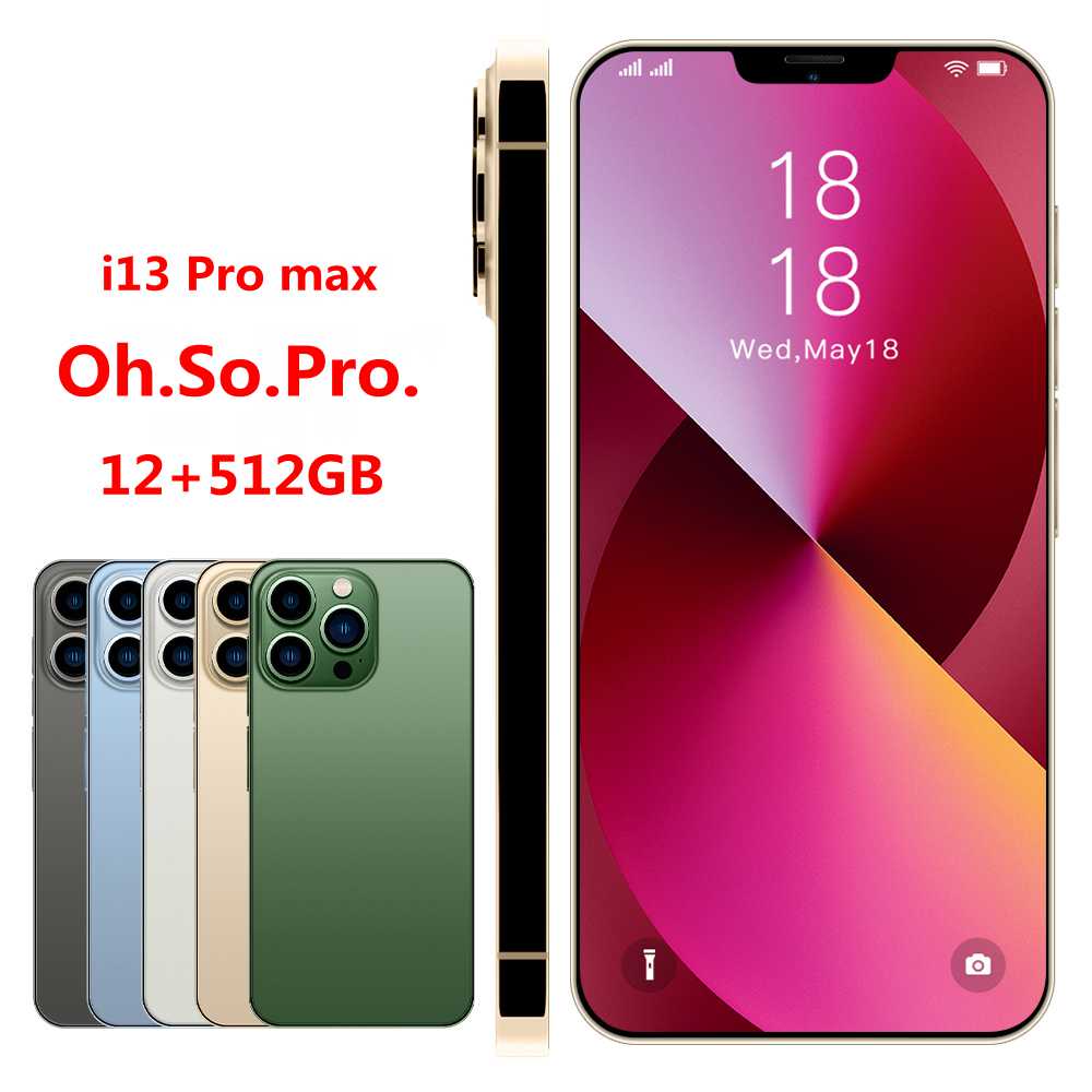 handphone Dual Sim card i13 pro max 5600mAh  Battery Smartphone 6.7inch Full HD Screen Cellphone Super CPU mobiles Fast Charge feature phones 12+512GB Memory Android phone