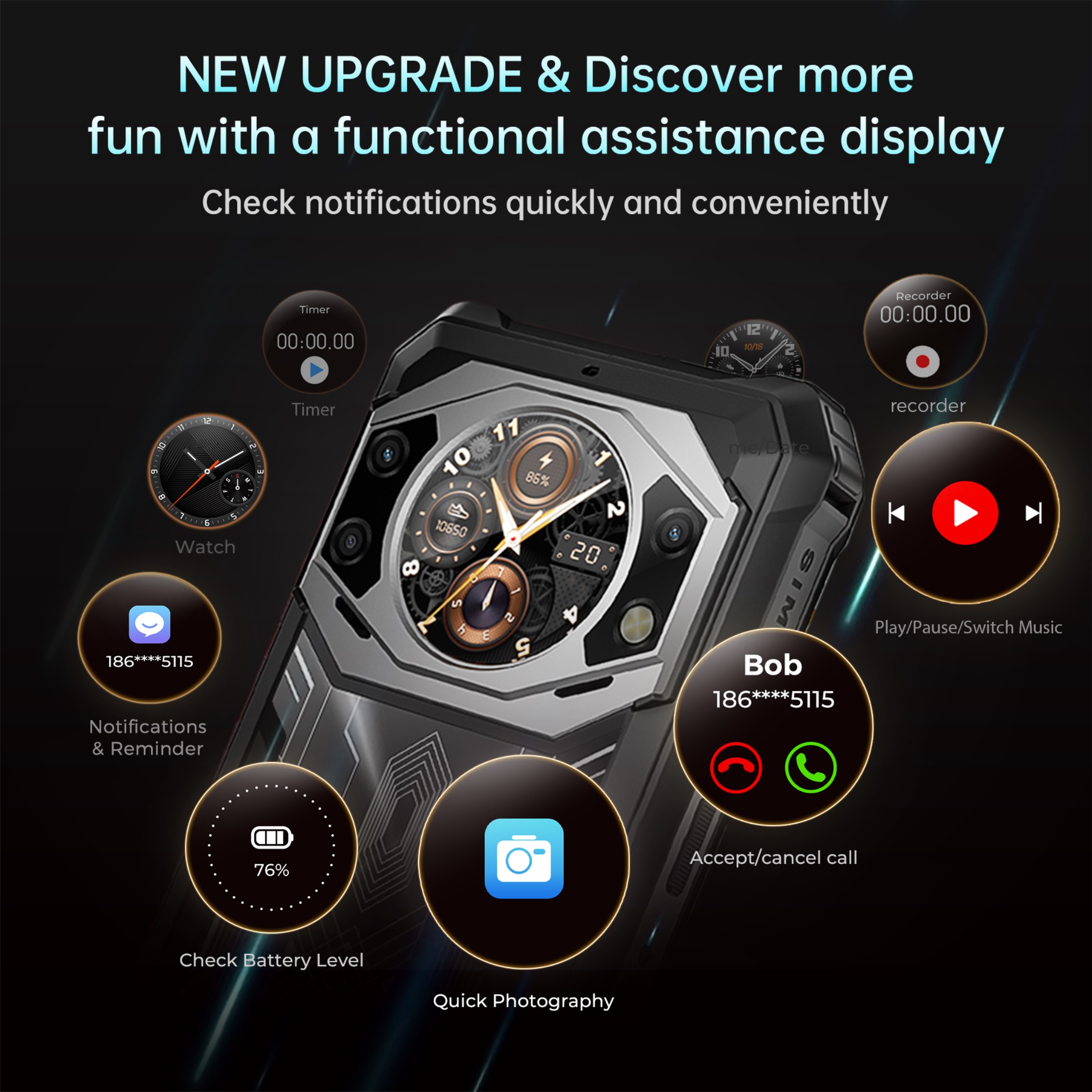 OUKITEL Fossibot F101 Pro Smartphone 10600mAh 15GB+128GB IP68 Waterproof Rugged 24MP Camera NFC Global Version Cellphone