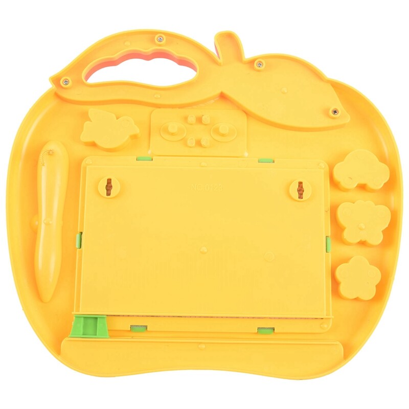 Magic Slate Color Small Format with Stamps, Toy for Girl and Boy 18 Months, Mini Games for Babies and Children 2 and 3 Years - Creative Educational Leisure Simple Toy - Apple 25cmX22cm