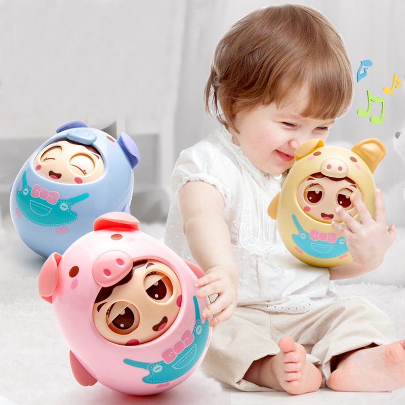 Baby Toys 0-12 Months Newborns Bath Soft Toys, Teeth Montessori Tumbler Music Toys