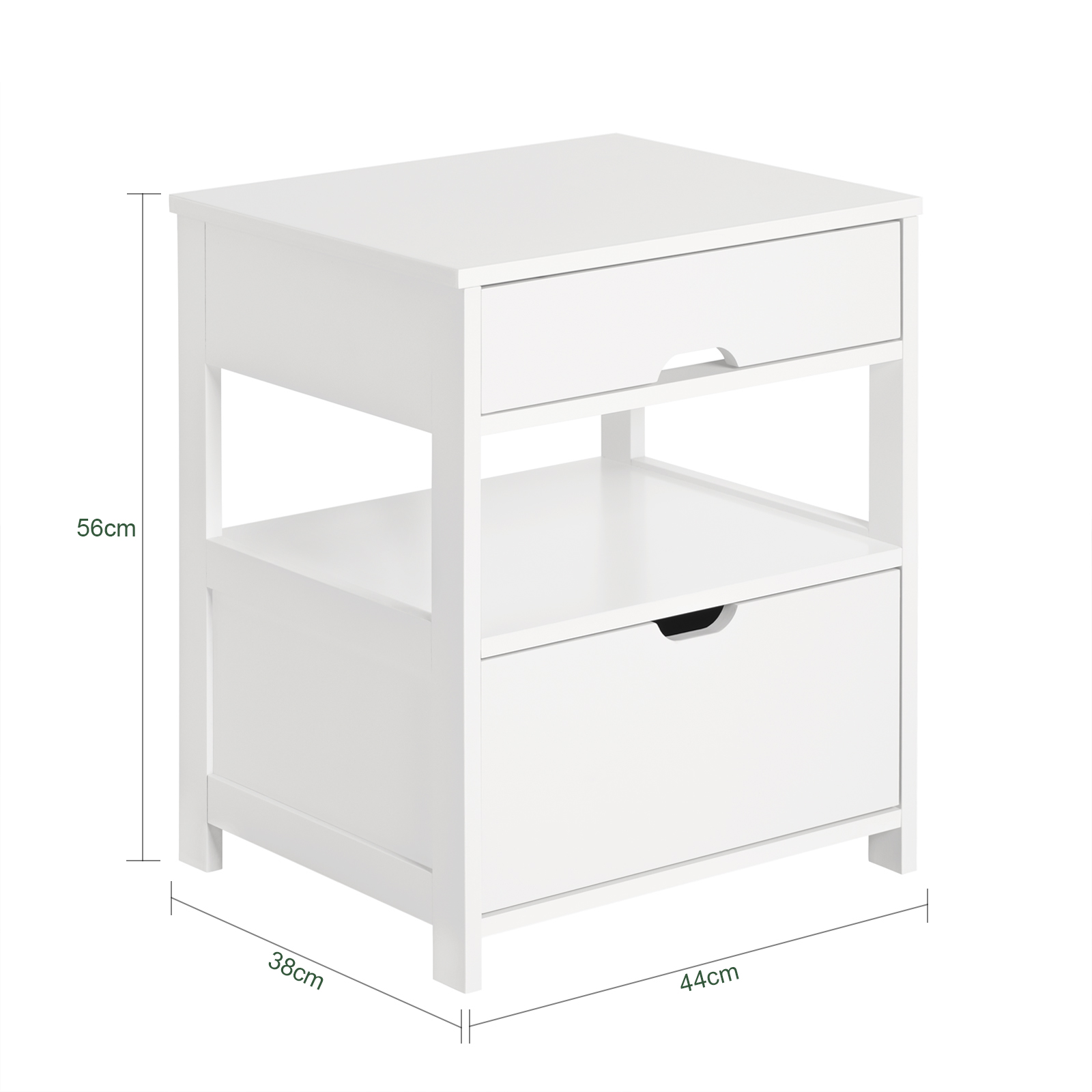 （SG STOCK）SoBuy® FRG258-W /SCH Home Wood Beside Table, Side Table, End Table with 2 Drawers,White,Black