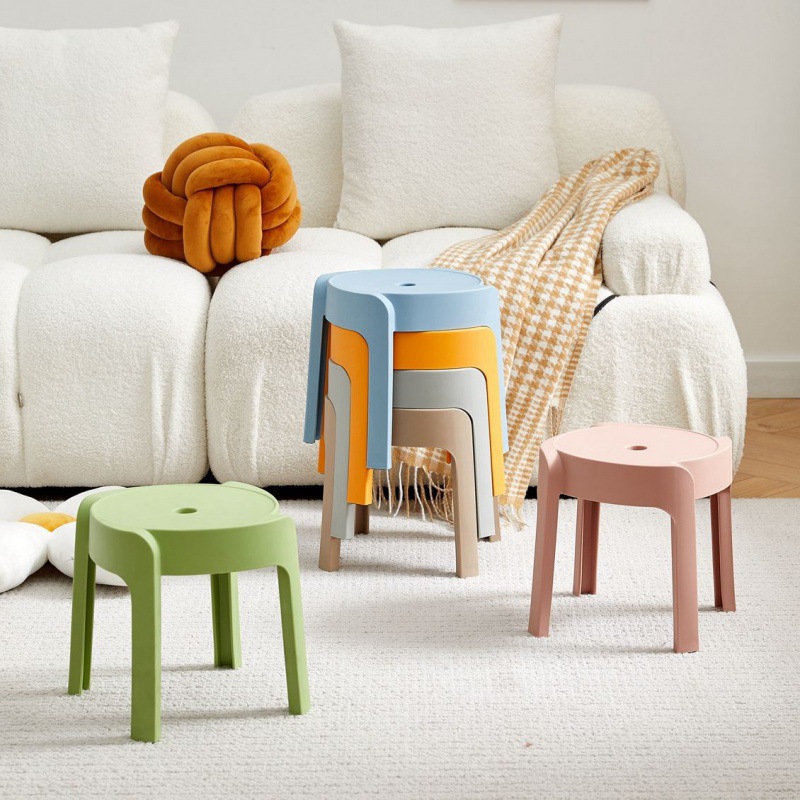 [Ready Stock] 30cm Plastic Stool Nordic Short Kids Chair Household