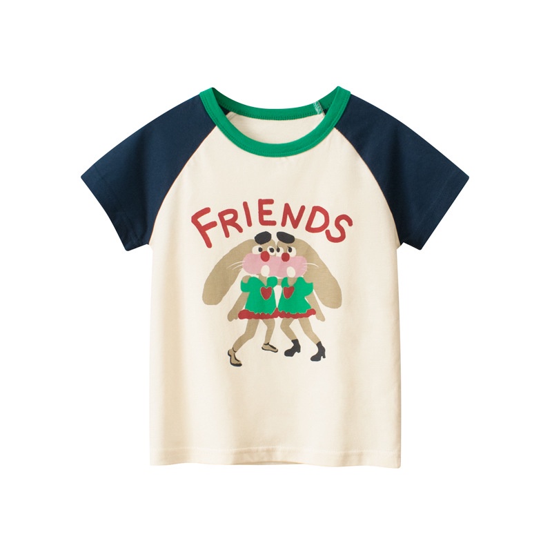 Children's Clothing Short-Sleeved t-Shirt 27home Korean Version 2023 Summer New Products Girls Baby Clothes-0421