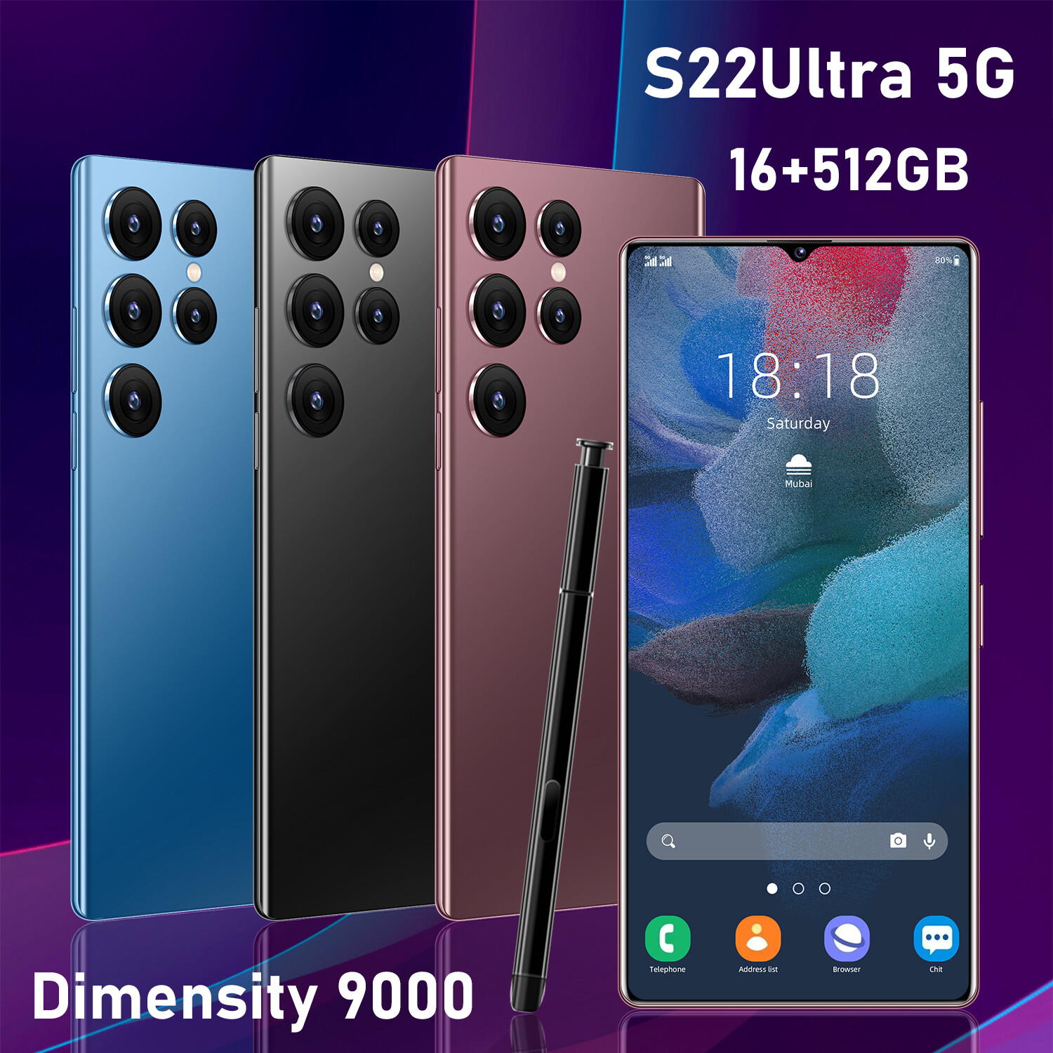 【original ready】Original phone S22 Ultra 5G S22Ultra 5G 6.7 Inch hp 16G RAM 512G ROM 32MP 64MP 6800mah cheap cellphone washing warehouse Android 12.0 AI powered Face Recognition Unlocked Mobile Phones