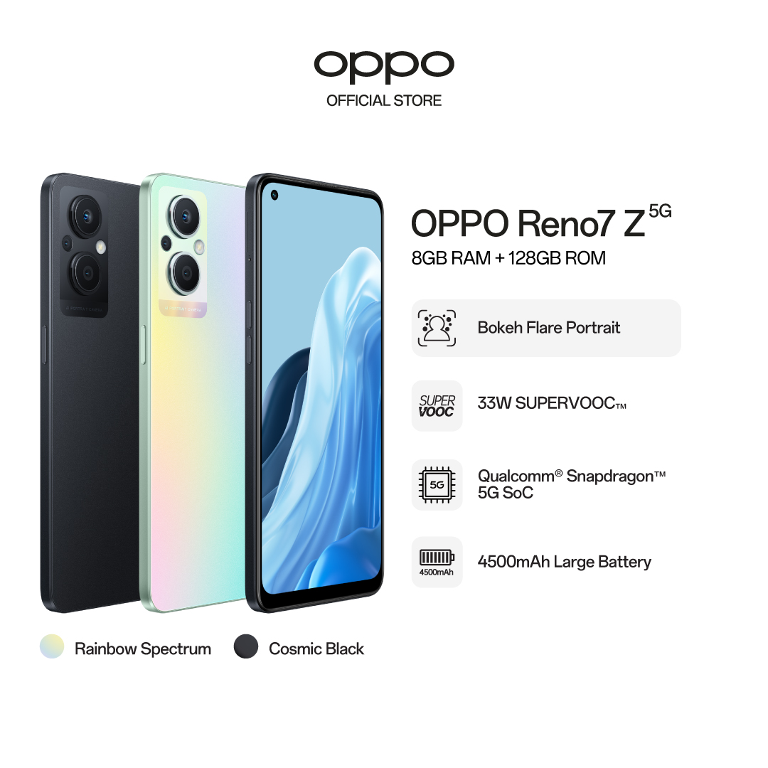 OPPO Reno7 Z 5G / NFC Capable /33W SuperVOOC/ 4500mAh Battery / 8GB + 128GB / 2 Years Local Warranty