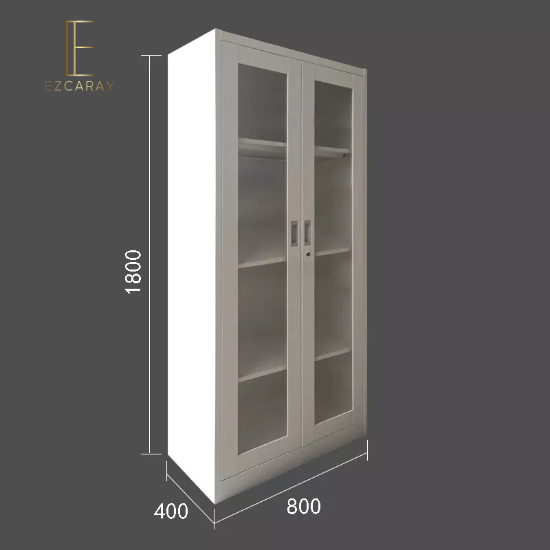 EZCARAY 2-Door Steel Swing Door Display / Filing Cabinet - S800