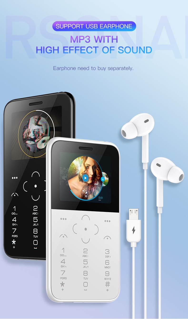 Original SOYES S10P 7S+ Mini Card Phone 2G GSM 400mAh 1.54'' MTK6261M Cellphone Ultra-Thin Fashion Children Small Size Phones