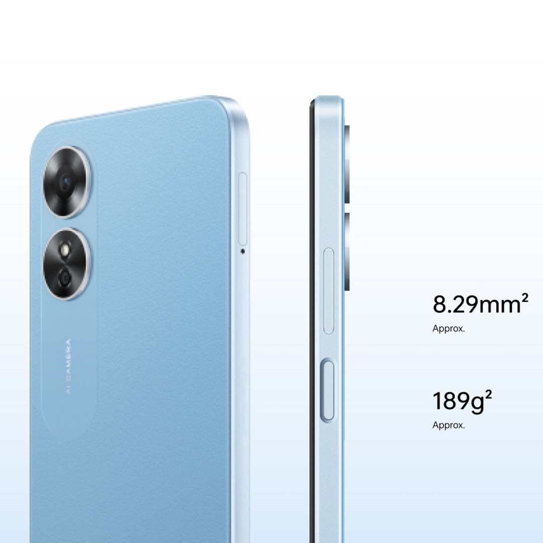 OPPO A17 / Premium-Leather Feel Design / 50MP AI Camera / 5000mAh Long-Lasting Battery / Up to 4GB Extended RAM