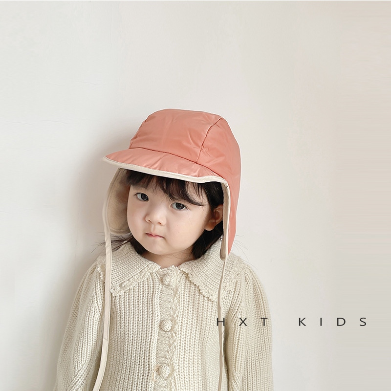 ▼✲ Ins windproof and coldproof children's Lei hat winter boys girls baby outdoor warm ear protection tide