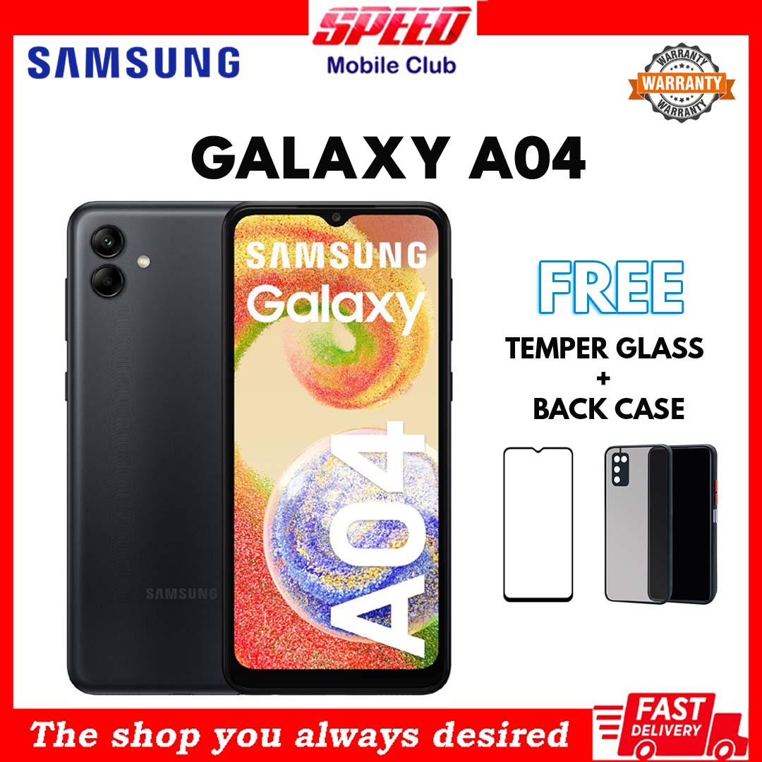 Samsung Galaxy A04 | 3GB+32GB | 4GB+64GB | Global ROM | Brand New With Warranty | FREE TEMPER GLASS+BACK CASE OR DISCOUNT PRICE