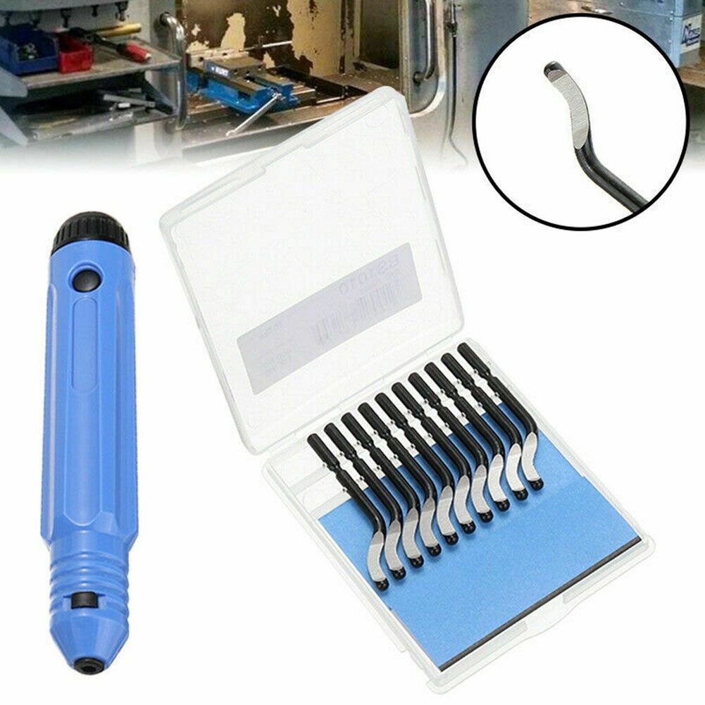 Handle Plastic Burr NB1100 Scraper+10pc BS1010 Blades Trimming Deburring Tools