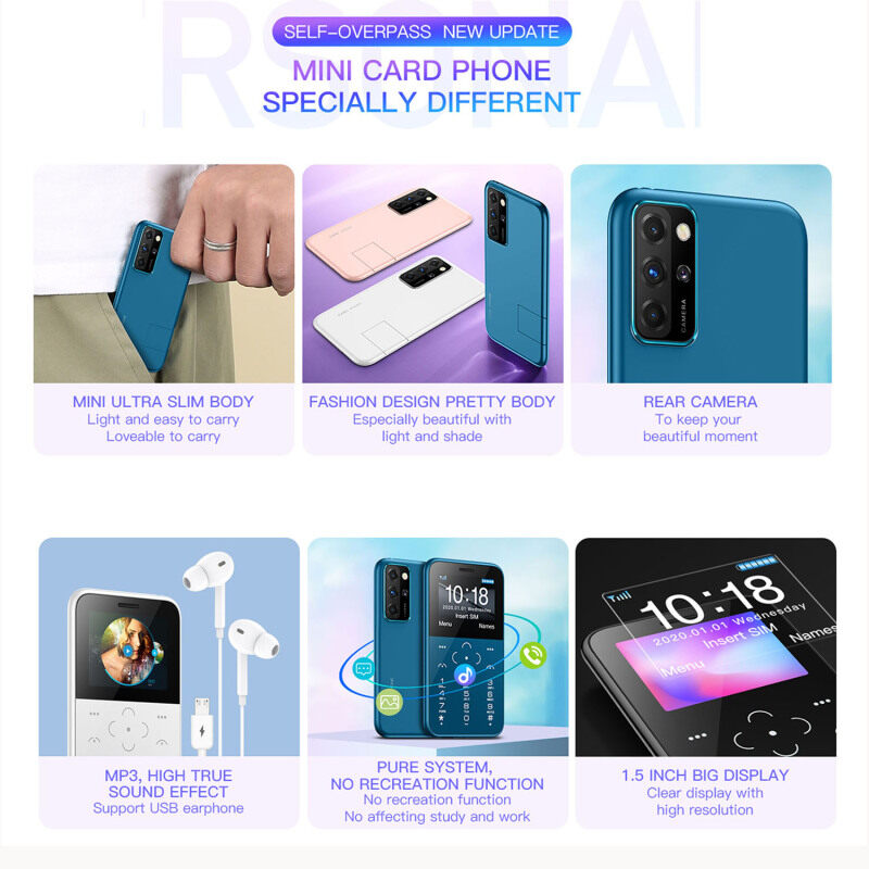 Soyes S10P Keypad Phone Quad Band Handphone GSM Unlocked Mini Card Phone Mini Mobile Phones 1.5 IPS Color Big Display Torch Camera MP3 HiFi Sound Long Standby Bluebooth GSM Kids Cell Phones
