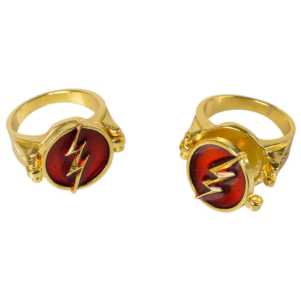 The Flash Barry Allen Justice League Flash Cosplay Prop Lightning Bolt Logo Ring