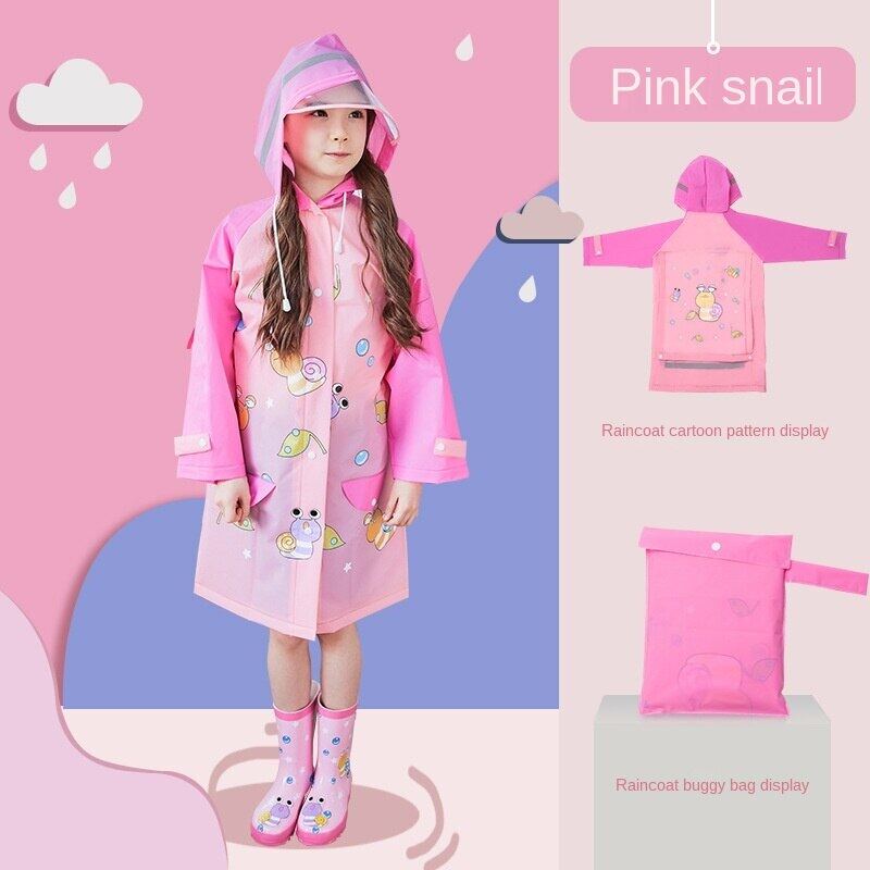 Kocotree New children's raincoats for boys and girls plus raincoats with schoolbags full body waterproof KQ16142