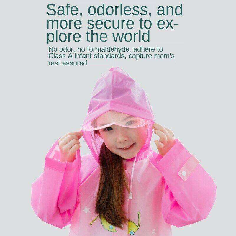 Kocotree New children's raincoats for boys and girls plus raincoats with schoolbags full body waterproof KQ16142