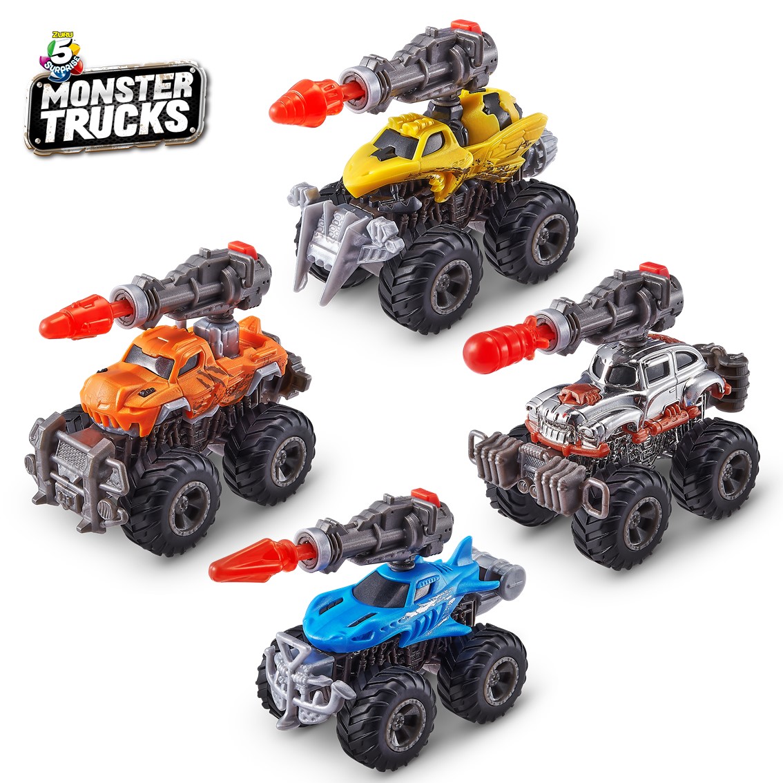 5 Surprise Monster Trucks - Mystery Surprise Capsule - by Zuru