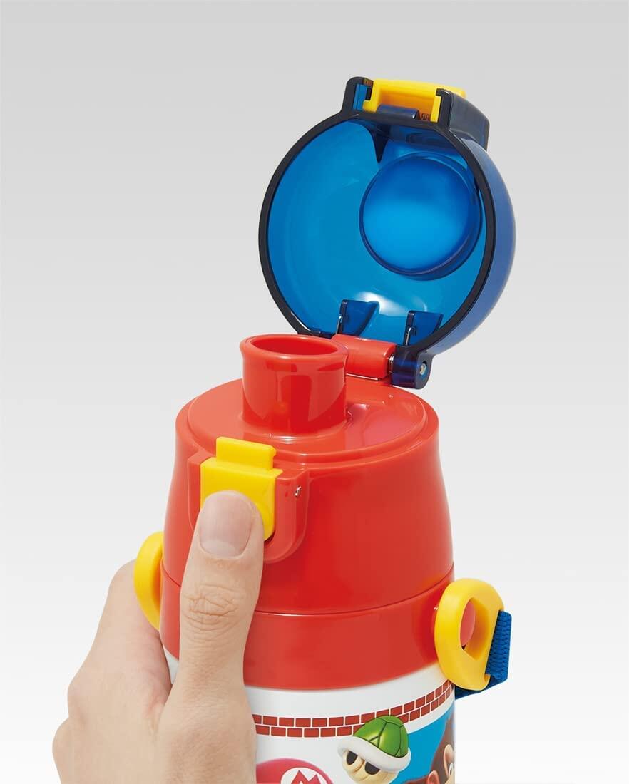 [JP] Skater Water Bottle 430ml Super Mario 23 Children's Straight Drinking Cup 2WAY with Cup Stainless Steel SKDC4-A[Direct Shipping from Japan 100%Authentic]