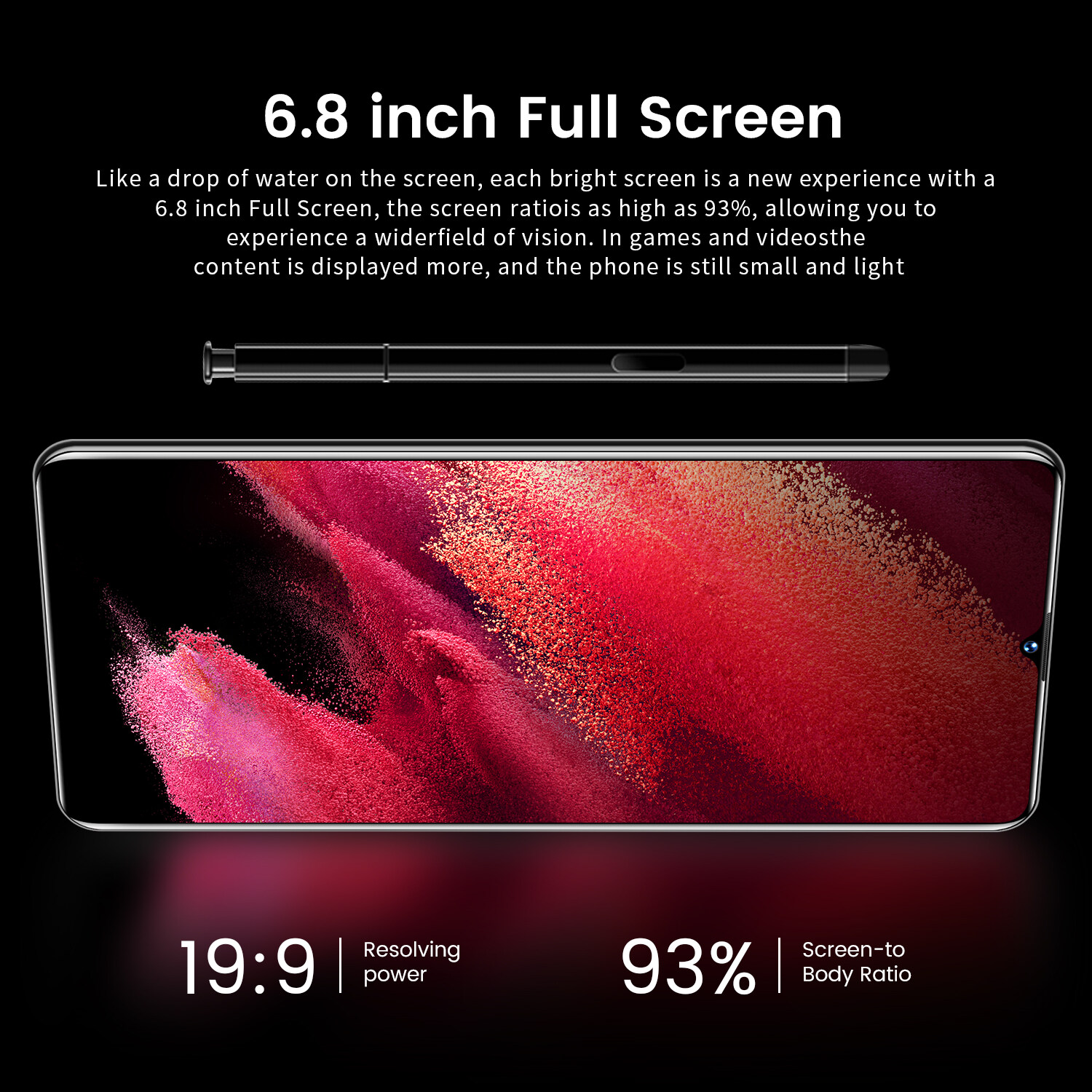 【original ready】Original phone S22 Ultra S22Ultra 6.8 Inch hp 16G RAM 512G ROM 16MP 64MP 6800mah cheap cellphone washing warehouse Android 12.0 AI powered Face Recognition Unlocked Mobile Phones Qualc