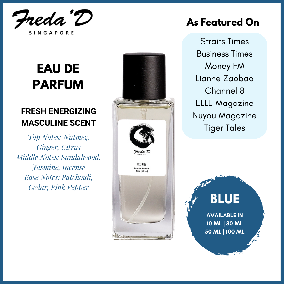 [SG Local Brand] Freda D Luxury Eau De Parfum EDP Long-lasting Artisanal Perfume For Men  - Blue