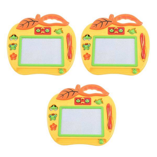 Magic Slate Color Small Format with Stamps, Toy for Girl and Boy 18 Months, Mini Games for Babies and Children 2 and 3 Years - Creative Educational Leisure Simple Toy - Apple 25cmX22cm