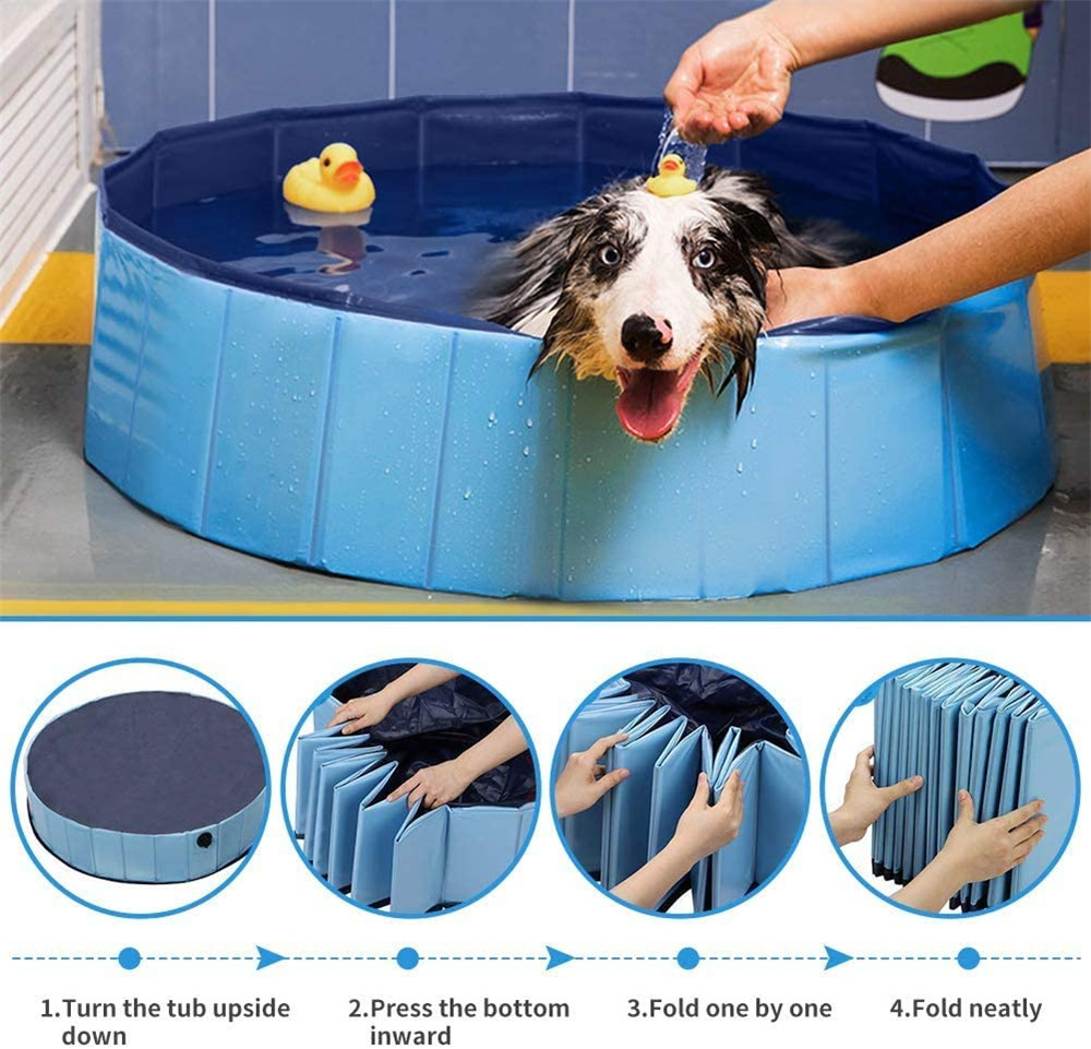 *SG seller* Kids Pet Foldable Swimming Pool Dogs Cats Bathing Tub Portable Bathtub Collapsible Water Pond Pool & Kiddie Pools for Kids Pet Spa Whelping Box Kiddies Pets to Swim and Bath in Outdoor