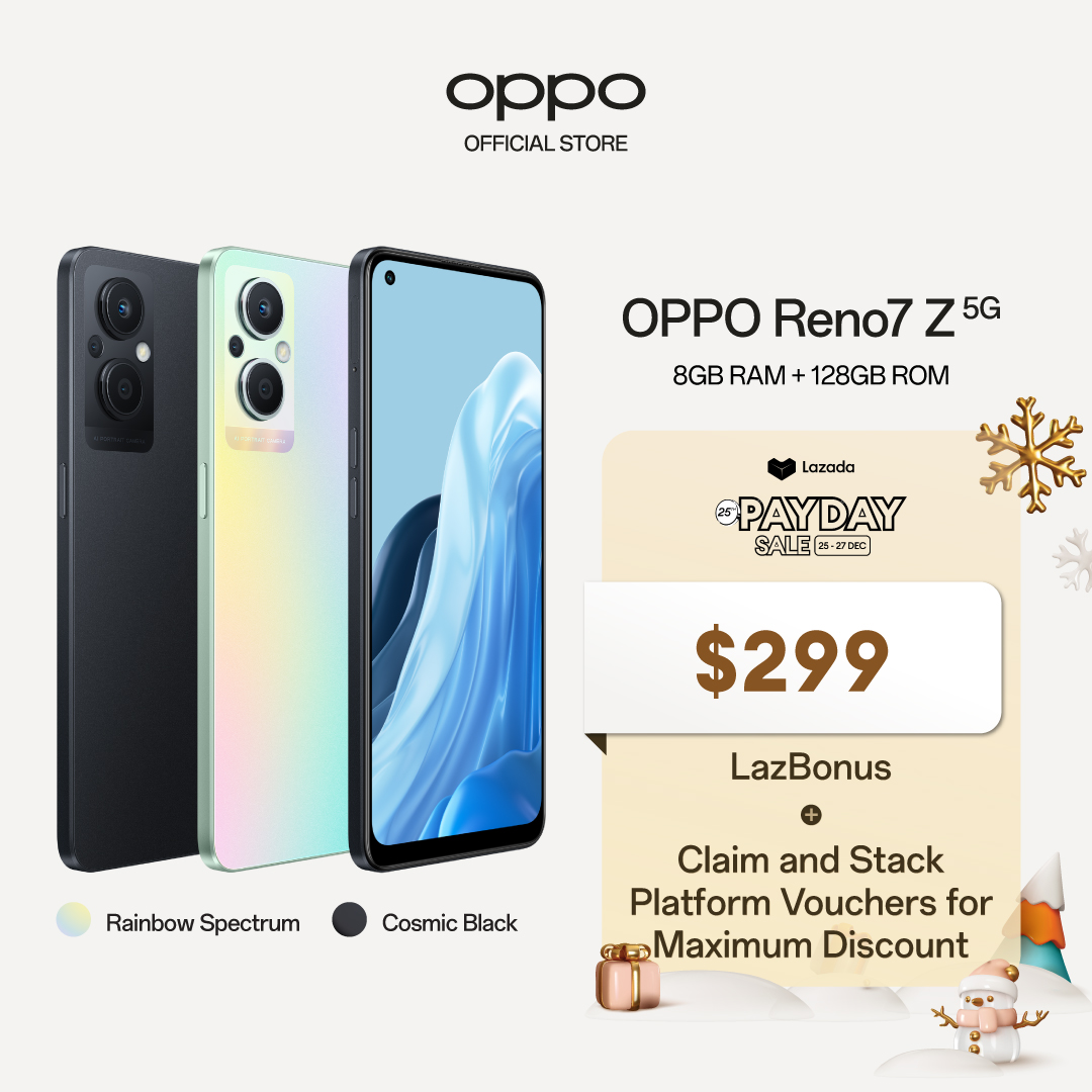 OPPO Reno7 Z 5G / NFC Capable /33W SuperVOOC/ 4500mAh Battery / 8GB + 128GB / 2 Years Local Warranty