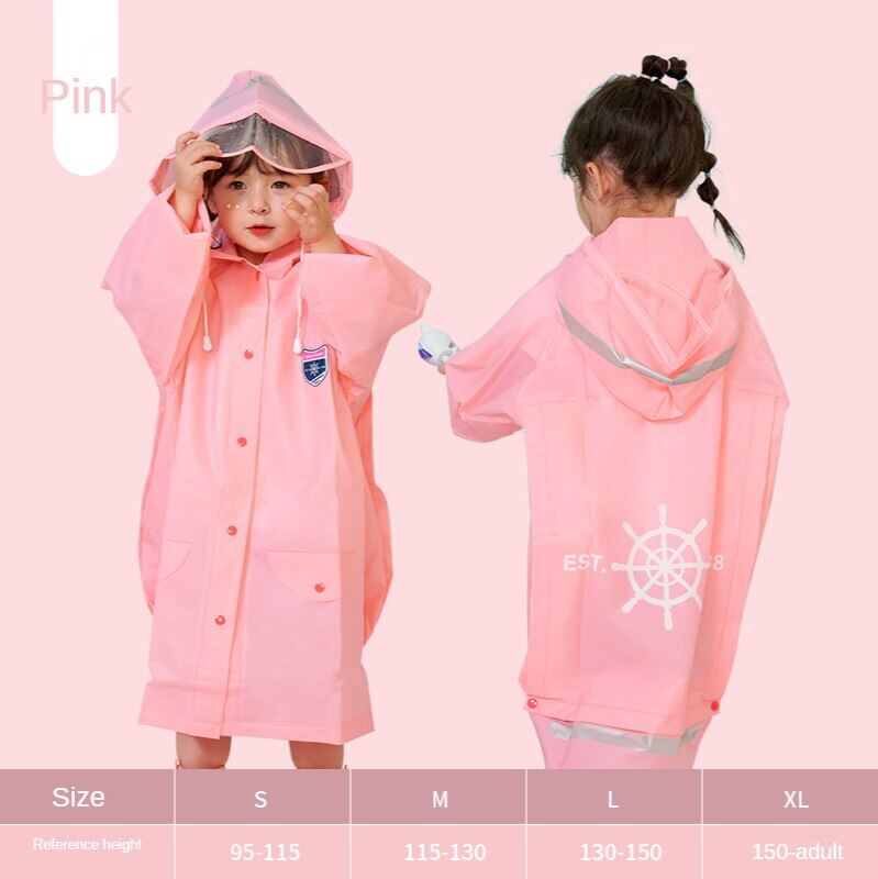 Kocotree Children's Raincoat With Schoolbag Space For Primary School Student