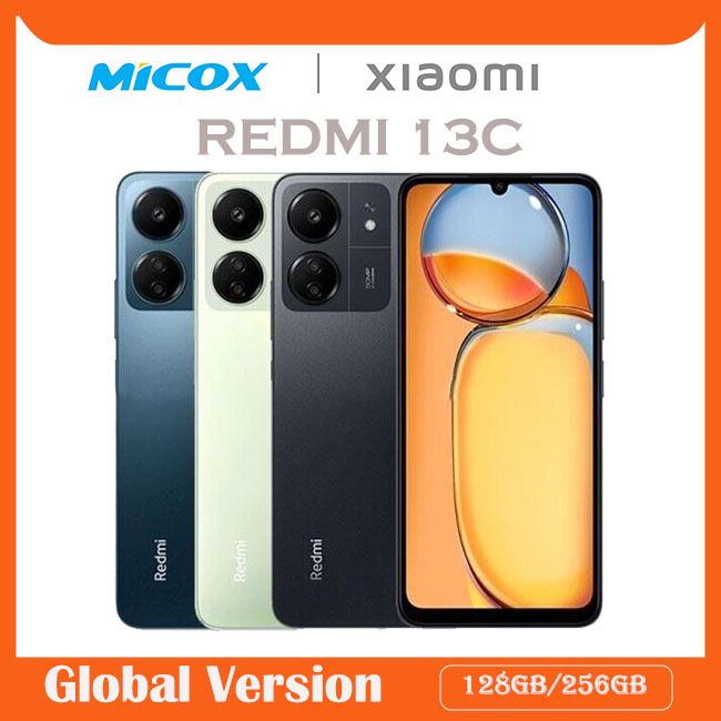 Xiaomi Redmi 13C Global Version 256GB/128GB Android GSM Cell Phone| Free gift  Tempaer glass and Silicon case