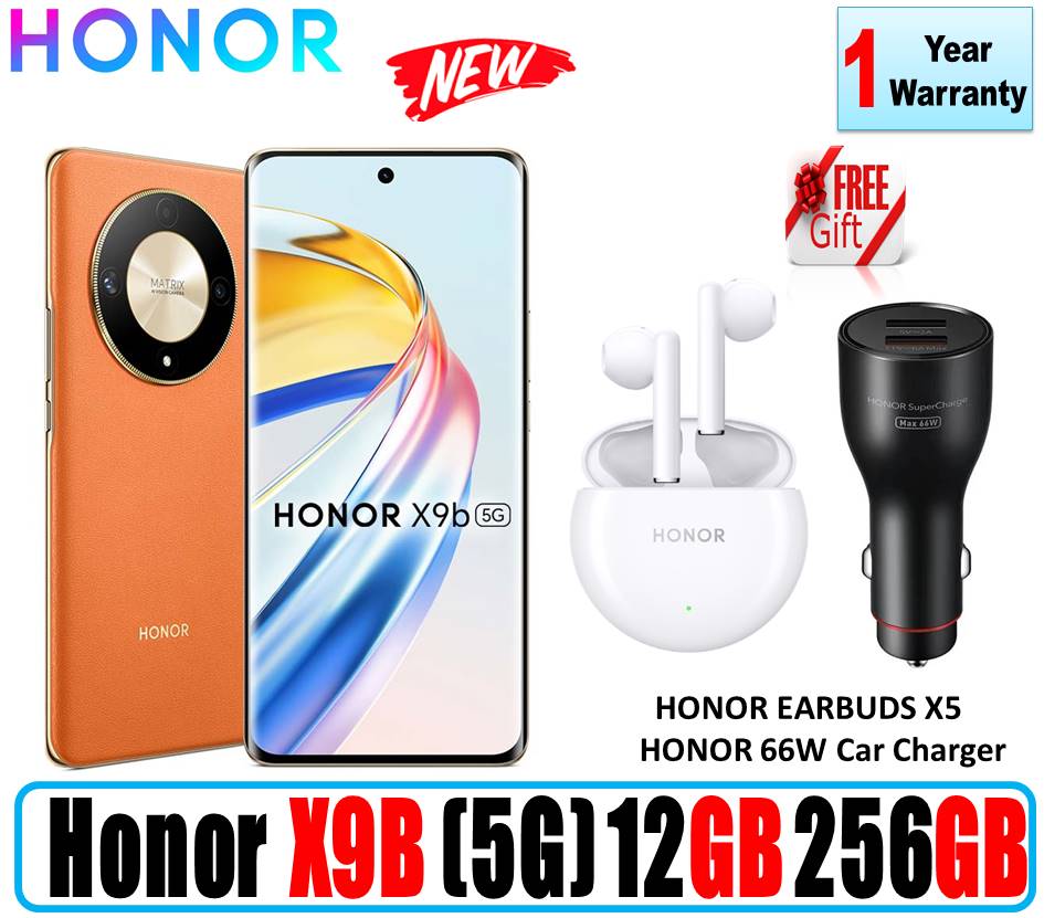 2023 Latest Model | Honor X9B (5G) (12GB 256GB) | 1 Year Official Honor Warranty | FREE Honor Earbuds & Car Charger