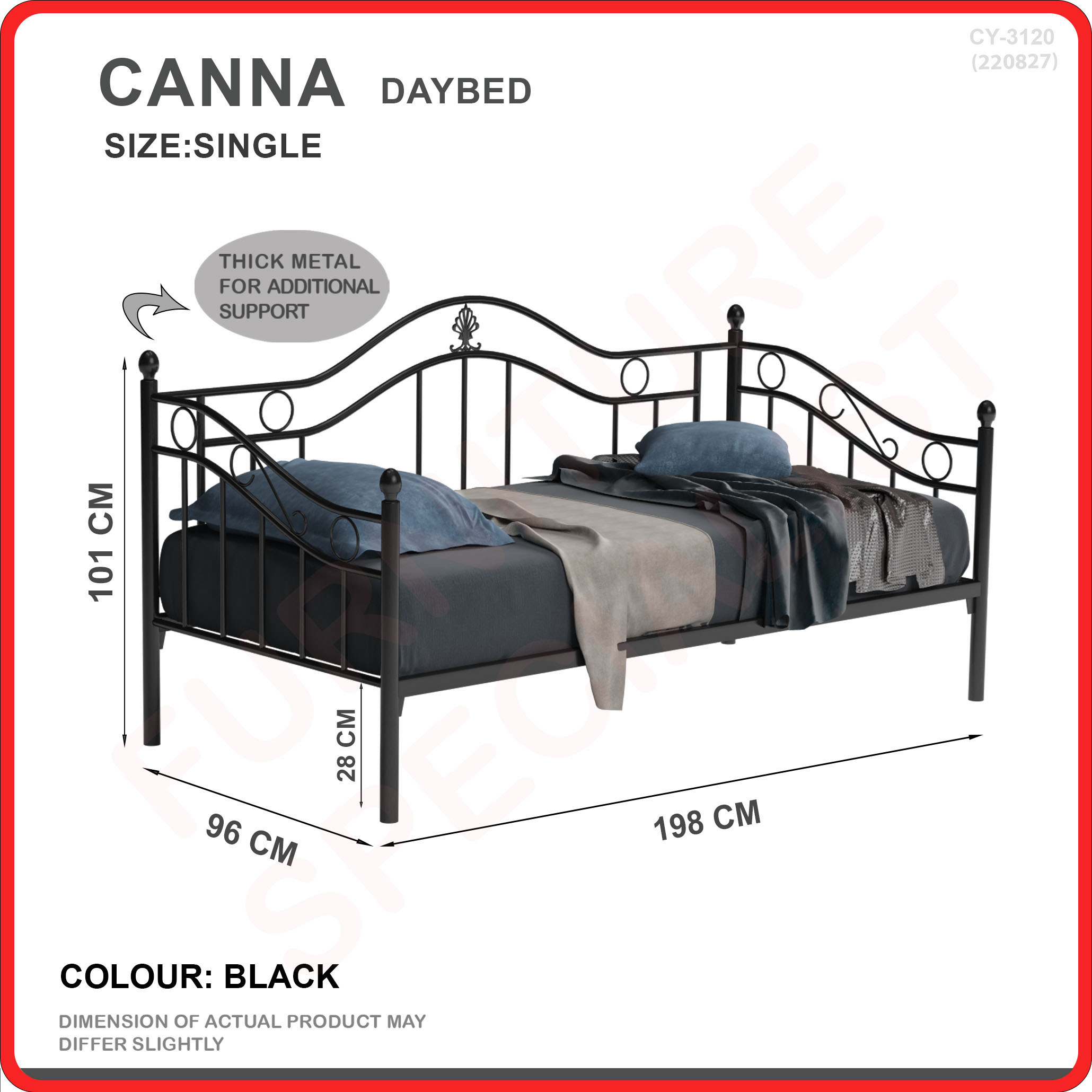 [Bulky]Furniture Specialist BUDGET METAL BED FRAME (SINGLE/ SUPER SINGLE/ QUEEN/ KING SIZE AVAIL)
