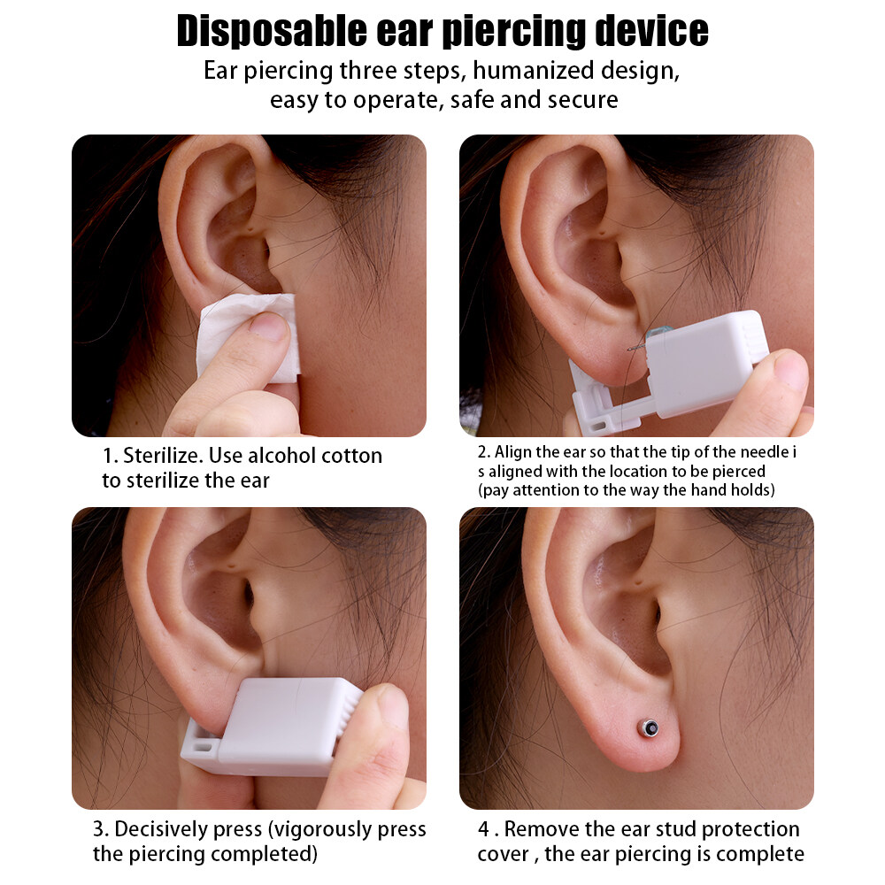Disposable Safe Painless Ear Piercing Healthy Sterile Puncture Tool Without Inflammation for Earring Ear Piercing Set