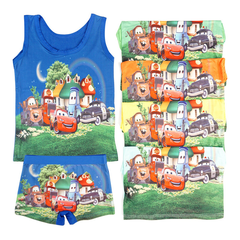 New Creative Cartoon Princess Pattern Children's Underwear Set Summer Children's Princess Minnie Vest Short-sleeved Pajamas Set