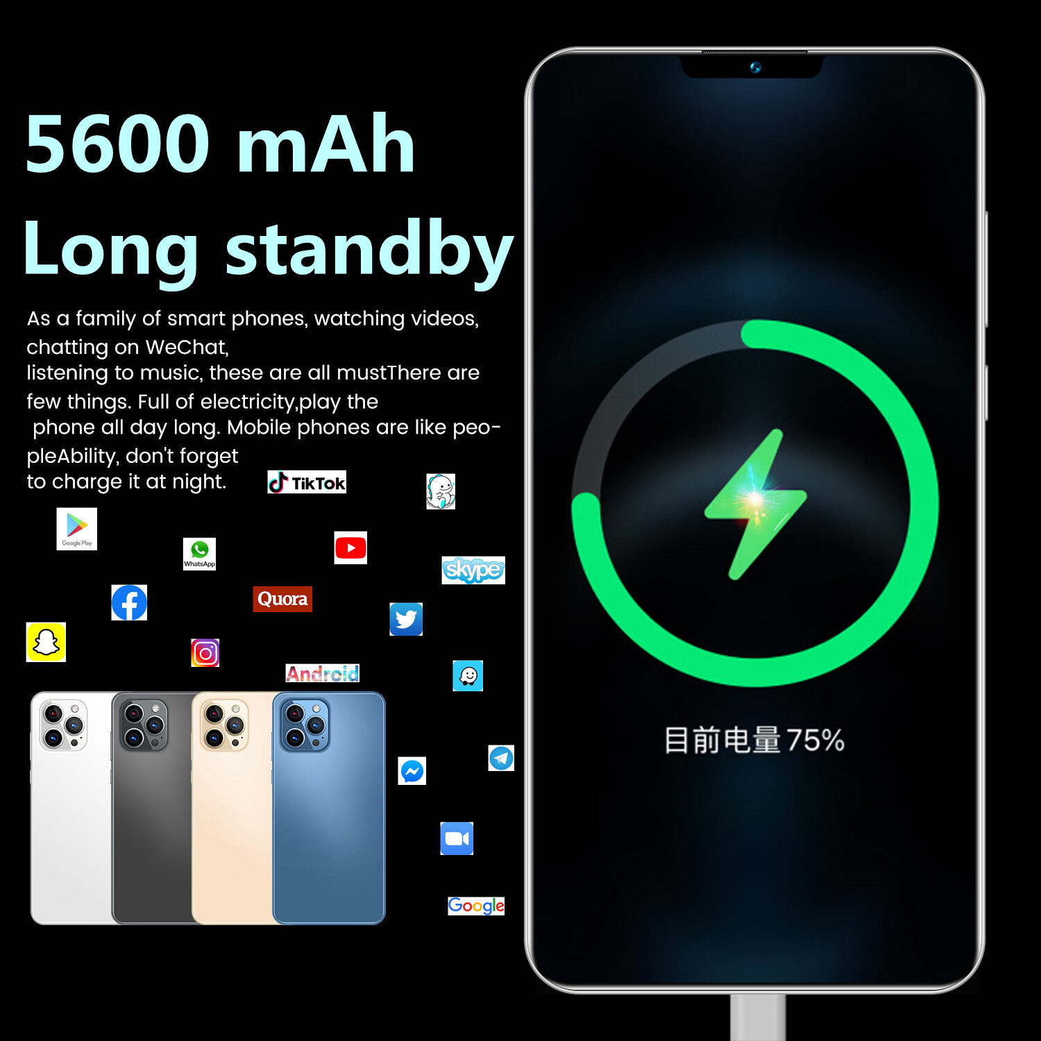 handphone Dual Sim card i13 pro max 5600mAh  Battery Smartphone 6.7inch Full HD Screen Cellphone Super CPU mobiles Fast Charge feature phones 12+512GB Memory Android phone