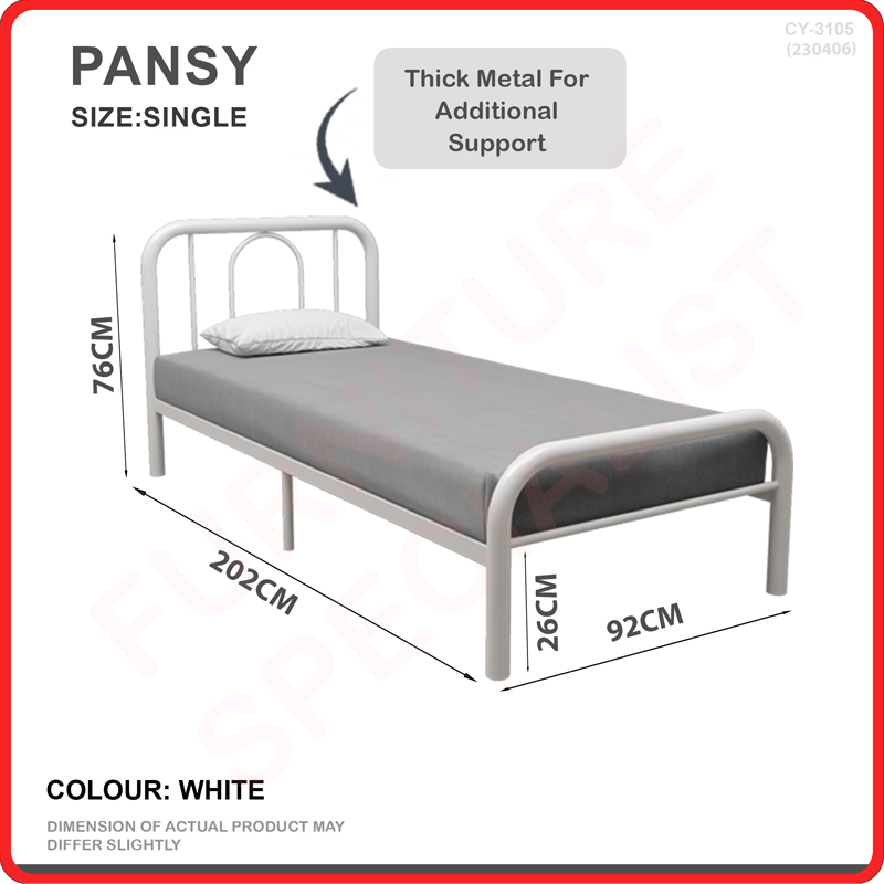 [Bulky]Furniture Specialist BUDGET METAL BED FRAME (SINGLE/ SUPER SINGLE/ QUEEN/ KING SIZE AVAIL)