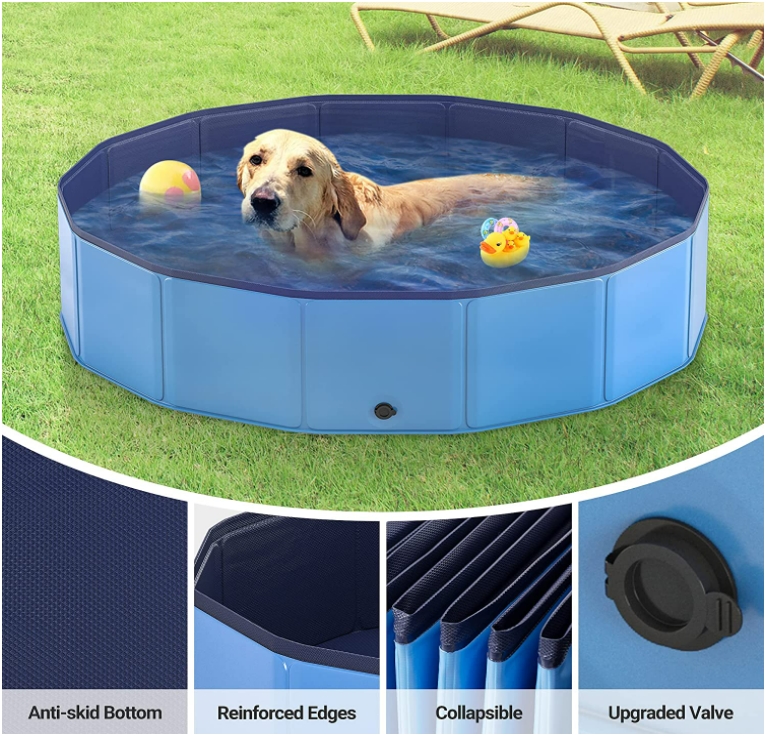 *SG seller* Kids Pet Foldable Swimming Pool Dogs Cats Bathing Tub Portable Bathtub Collapsible Water Pond Pool & Kiddie Pools for Kids Pet Spa Whelping Box Kiddies Pets to Swim and Bath in Outdoor