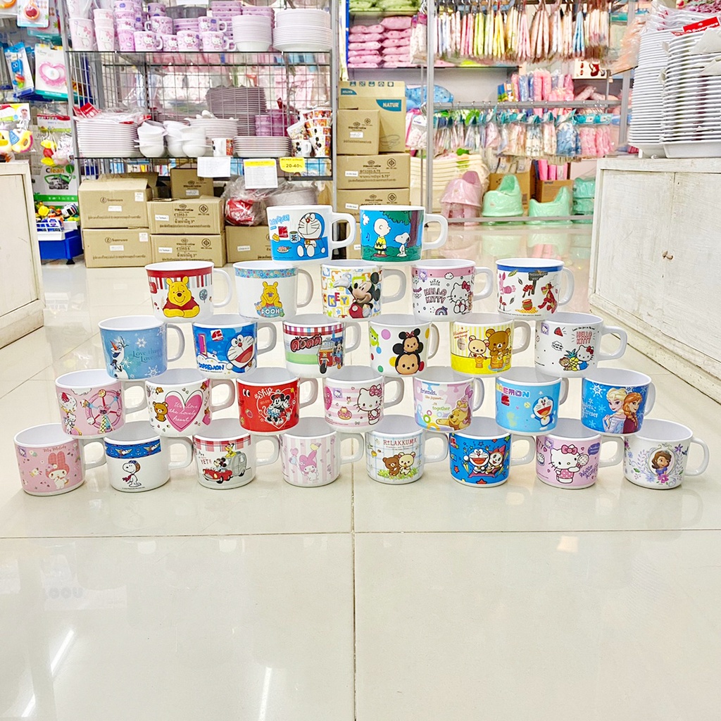 Superware Melamine Glass 3 Inches Children's Mugs Cartoon Water Cups Srithai (Sell By Piece/Choose Product Code); Total 1